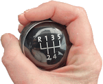 hand on shift lever